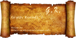 Grath Kornél névjegykártya